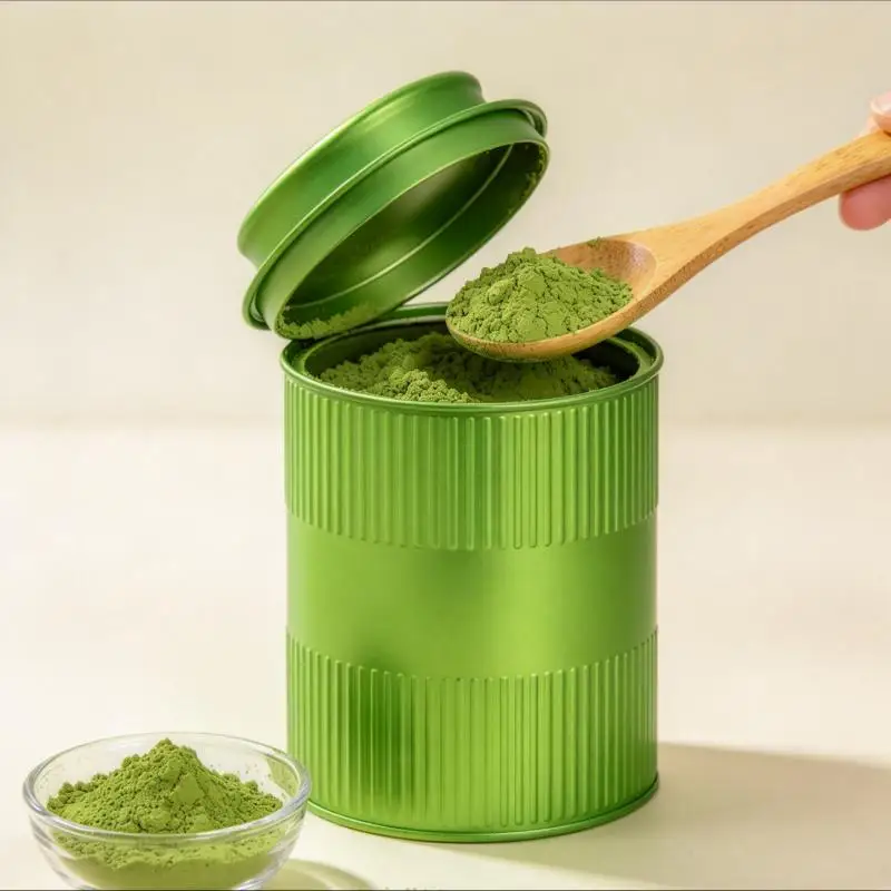 Portable Mini Matcha Powder Can Thick Tinplate Tea Sealed Jar Spice Storage Box Container Box Kitchen Gadgets Household