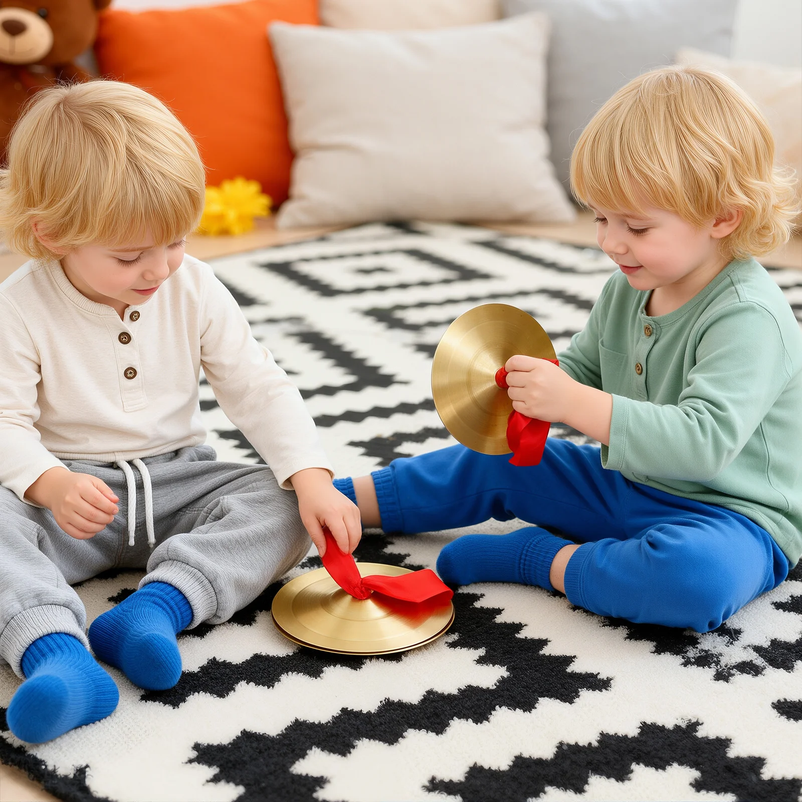 

1Pair Alloy Cymbals Traditional Chinese Percussion Instrument Bright Sound for Cultural Events Dance Props Orff Music Program