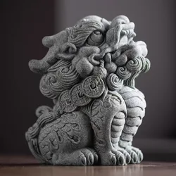 15cm Kirin Silicone Mold For Cement Plaster Decoration Production DIY Chinese Mythology Style Mascot Mould