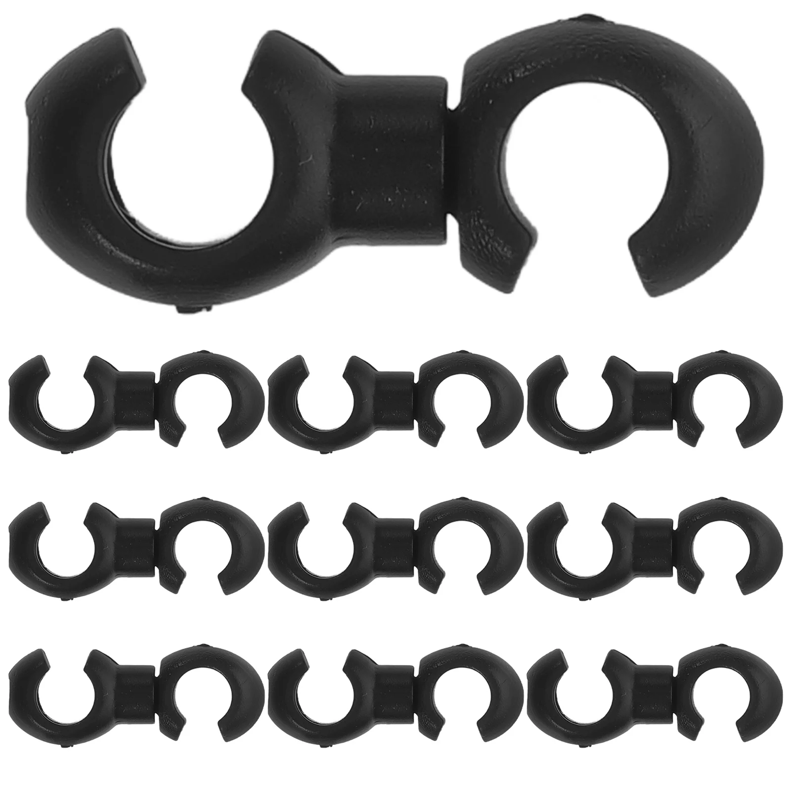 10Pcs C/S-hook Clips Housing Hose Guide Cycling Brake Gear Cable Brake Cable Sets Bike Line Clamp (Black)