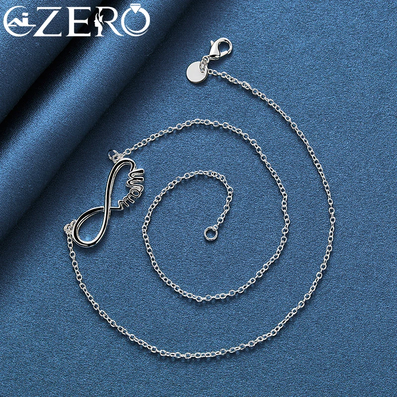 ALIZERO-Pendentif spinal en argent regardé 925 pour femme, collier JONecklace, bijoux fins, cadeaux de mariage et de fiançailles, 18 po, mode