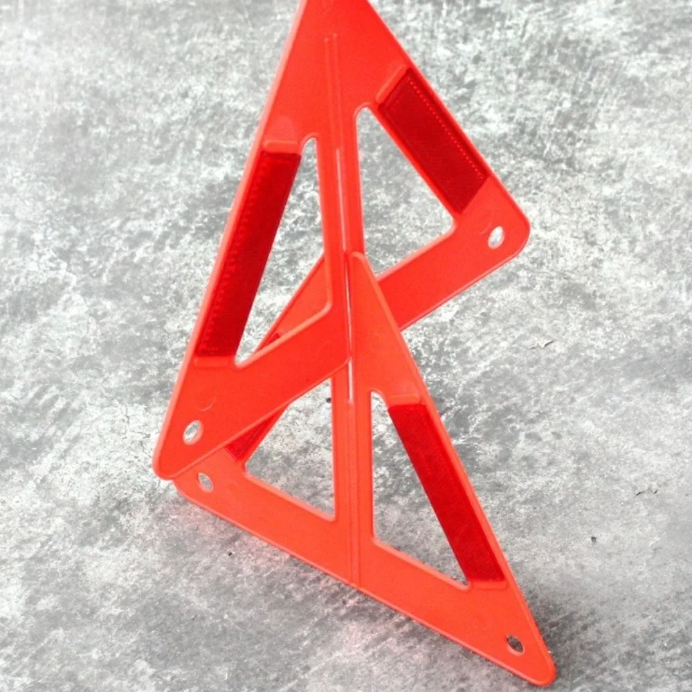 Reflective Car Emergency Warning Triangle Red Safety Cars Stop Sign Stand Portable Foldable Car Breakdown Warning Sign