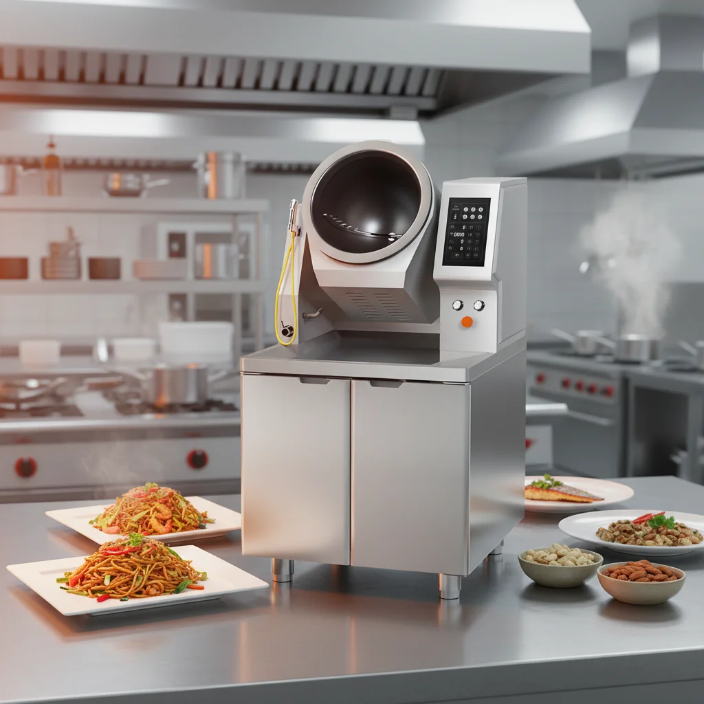 Lestov Restaurant Automatic Stir-fry Machine with Stainless Steel and 5000W Power for Kitchen Cooking Save Cost