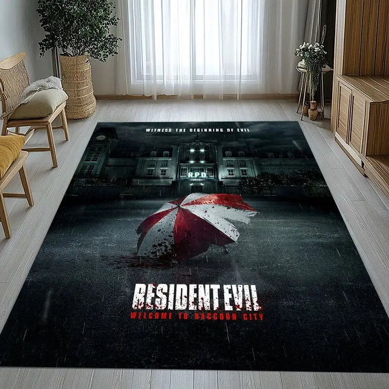 Vintage Game R-Resident Evil Leon Soft Non-Slip Area Rug for Living Room,Bedroom Playroom Carpet Mat for Sofa,Home Decor Gift