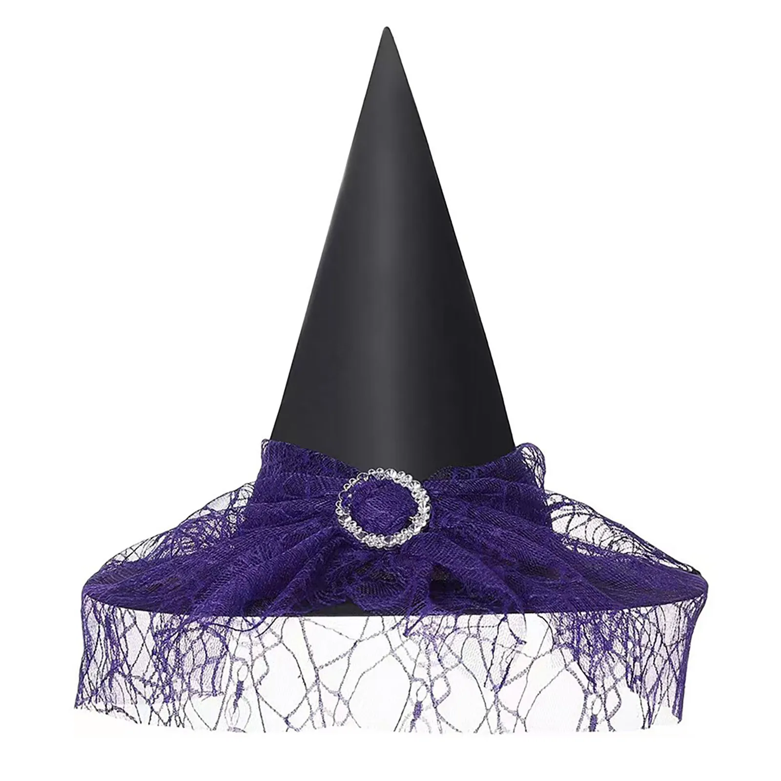 Chapeau de sorcière d'Halloween pour adultes et enfants, chapeau en maille polyester, accessoires de décoration de sorcière d'Halloween, cosplay en maille, vêtements de sauna