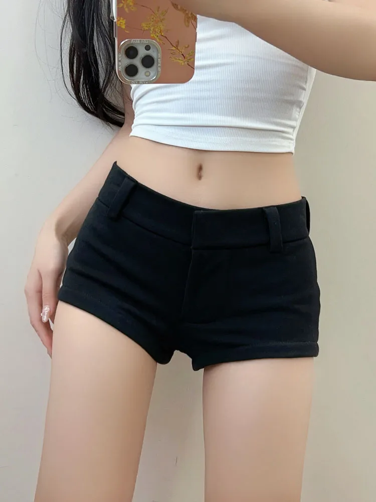 Low Waist Casual orts Women's 2024 New Summer Front ort Ba Long Irregular Sexy Tight Butt Hot Pants Street Sle Zipper
