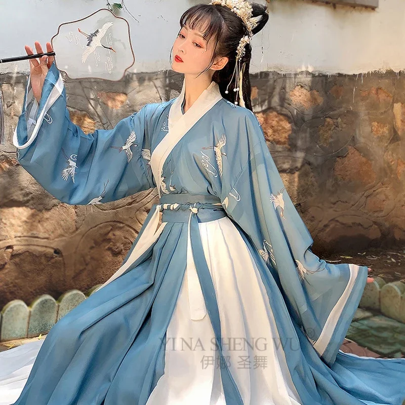 Chinese Traditional Hanfu Costume For Women Men Ancient Han Dynasty Dress Oriental Clothes Lady Improved Tang Dynasty Dance Wear