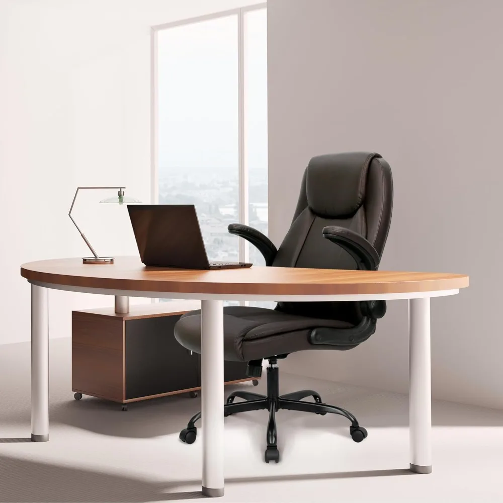 

Ergonomic Office Desk Gaming Computer Chair Executive High Back Support Flip-up Arms Adjustable Height Swivel Rolling Wheels