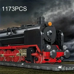 1173PCS Retro Creative Steam Train Building Blocks City Railway Track Train Assemble Bricks Desktop Decoration Childrens Gifts