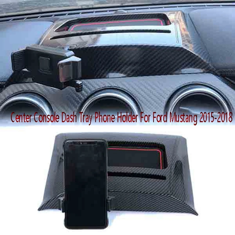 

Car Center Console Dash Tray Phone Holder Mount Dashboard Storage Box Organizer For Ford Mustang 2015-2018 Replacement