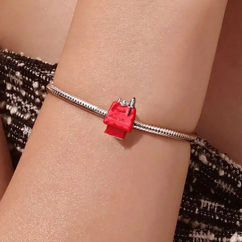 Miniso الساخن بيع S925Silver سنوبي الكرتون سلسلة سحر قلادة صالح ل قلادة سوار الأصلي DIY بها بنفسك الفتيان/الفتيات غرامة مجوهرات