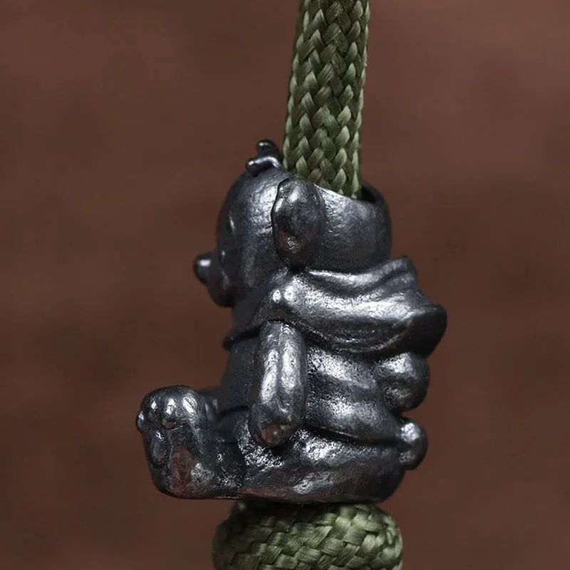 Cute Sitting Bear Brass Knife Bead EDC DIY Paracord Woven Bracelet Lanyard Pendants Accessories  Outdoor Tool Hangings Trinkets