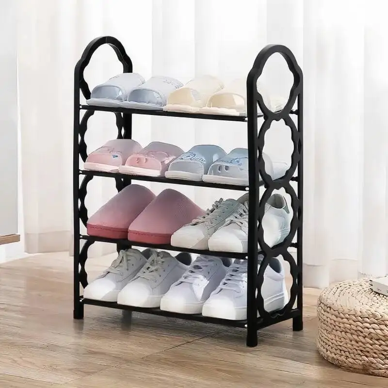 

1-Piece 4-Tier Multifunctional Storage Rack, Floor-Standing Shoe Boot Organizer, Plastic Stand, Easy To Assemble Space-Saving,