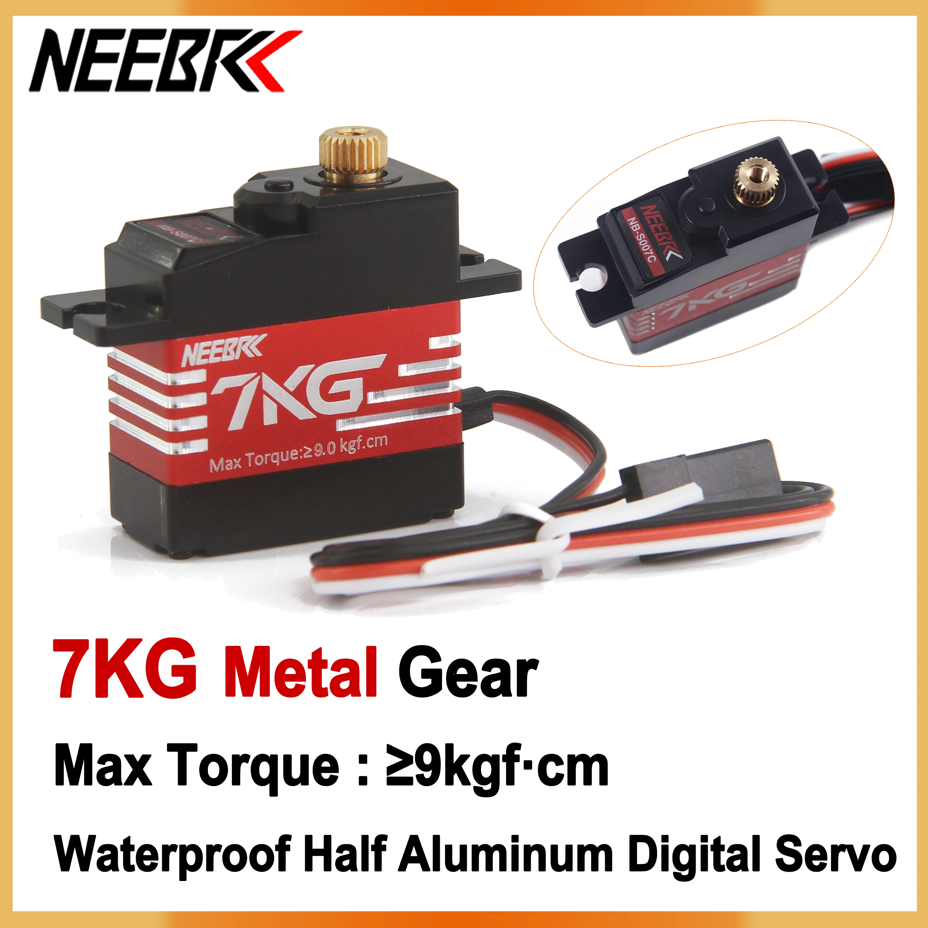 NEEBRC 7KG Waterproof Metal Gear Digital Servo Half Aluminum for 1/14 1/16 RC Car Plane Drone Wltoys 14010 MJX Robot Toy Parts