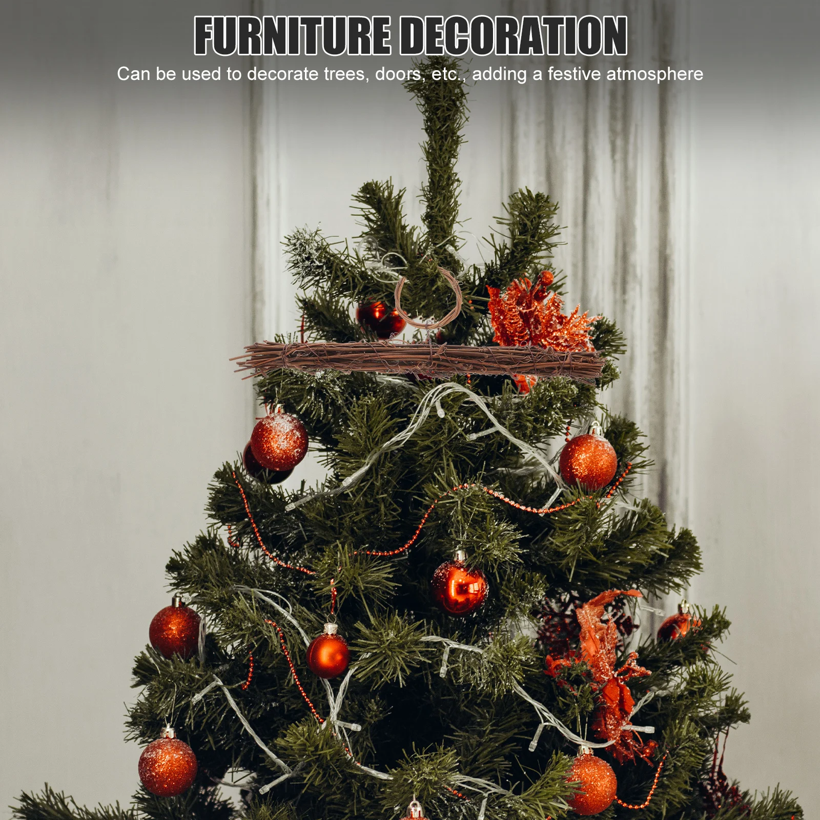 

2pcs Rattan Wreath Frames For Christmas Decor Diy Holiday Crafts Natural Vine Wreaths Hanging Decorations Home Party Supplies