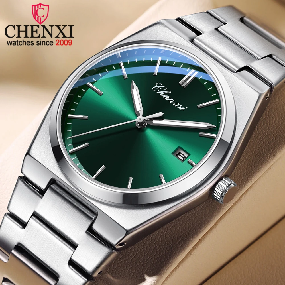 

CHENXI New Top Brand Men's Quartz Watchwith Fashion Stainless Steel Waterproof Luminous Calendar Luxury Business Men Watch