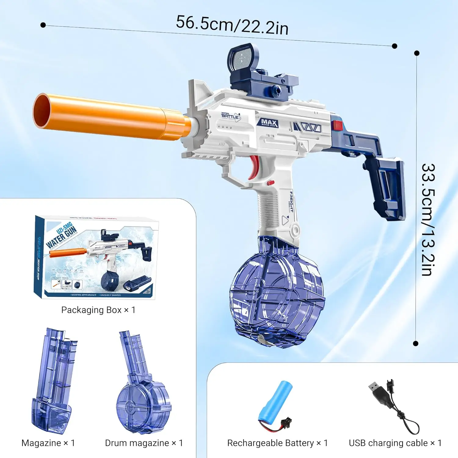 Elektrische Uzi Waterpistool Met Één Knop Automatische Spuitpistolen Voor Volwassenen Lange Afstand Krachtige Waterblaster Zomer Outdoor Kids Cadeau