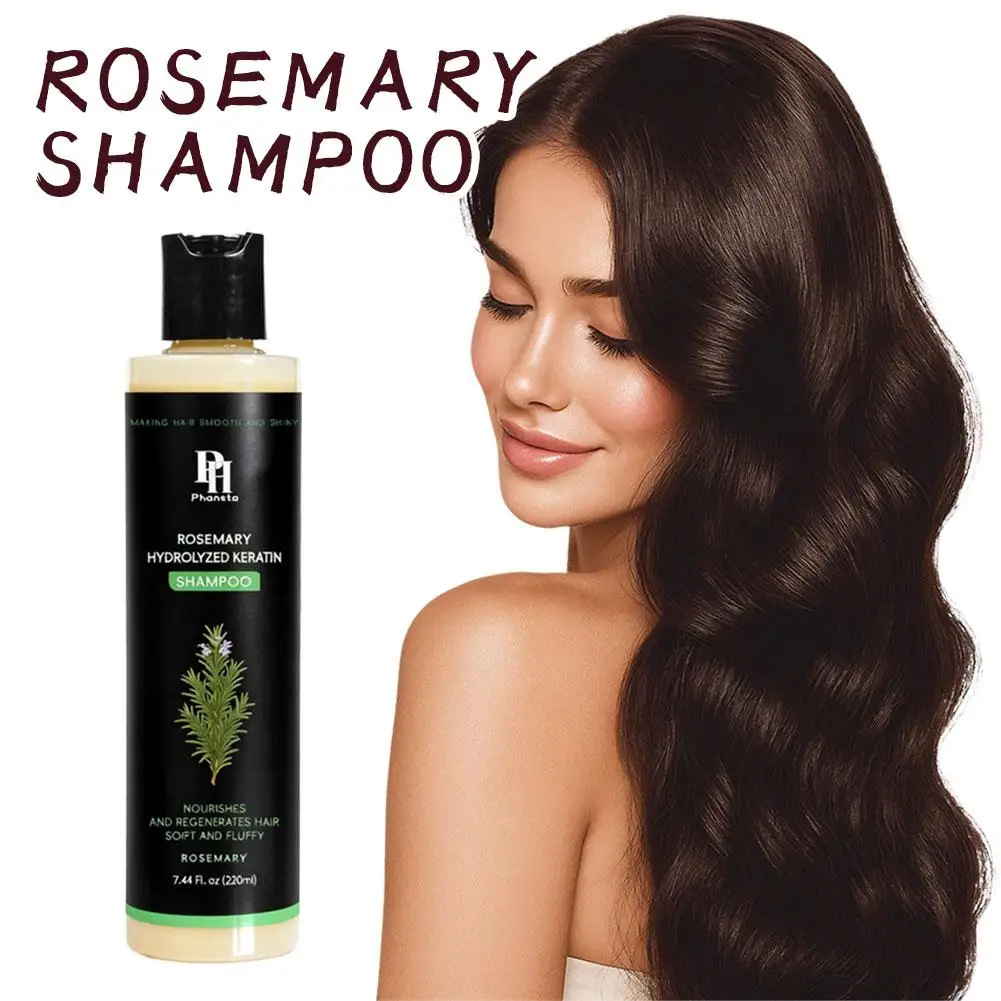 

220 мл Шампунь с розмарином для глубокого очищения и нежного гидролизованного кератинового ухода, питает, восстанавливает, уменьшает выпадение волос, против перхоти