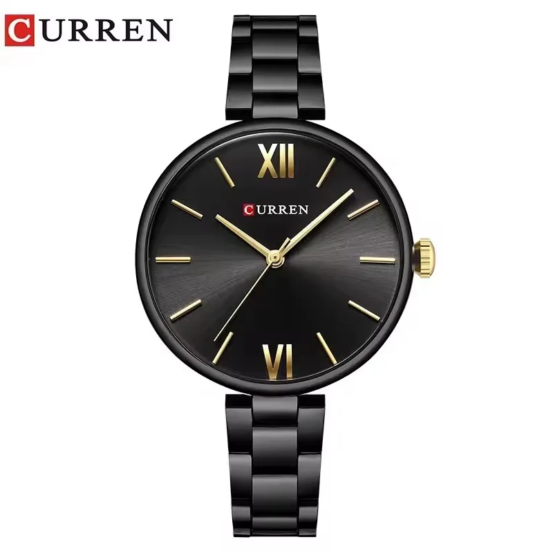 

CURREN 9017 New Fashionable Women's Quartz Watch Premium Brand Luxury Elegant Classic Stainless Steel Strap Simple Women's Watch
