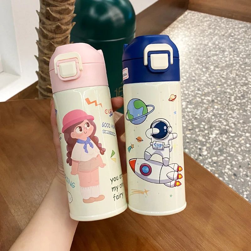 Insulating Cup Primary School Water Cup Girl Cute High Appearance Male Portable Drop and Leak Proof New Space Water Cup