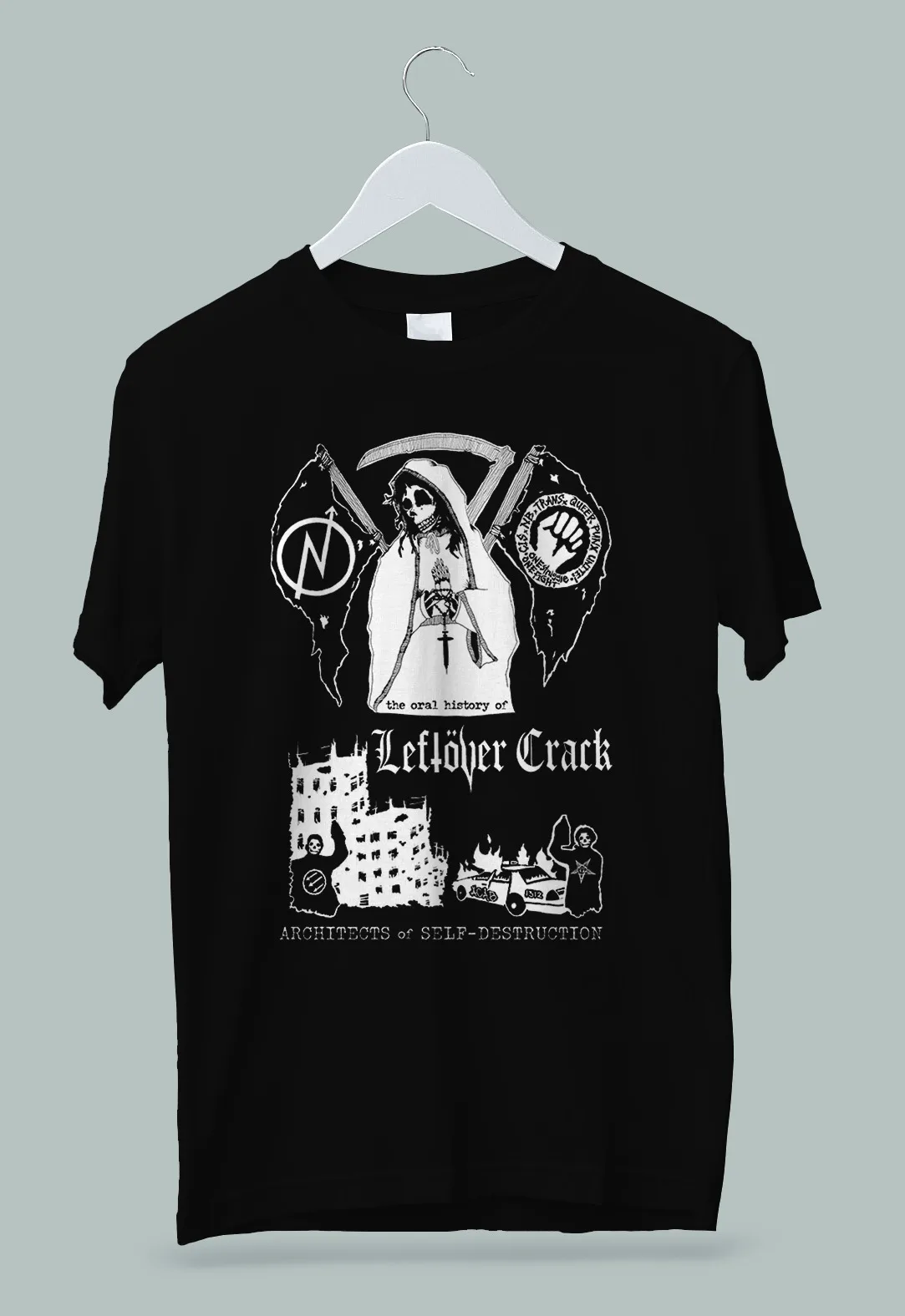 Футболка с трещинами в стиле панк-рок