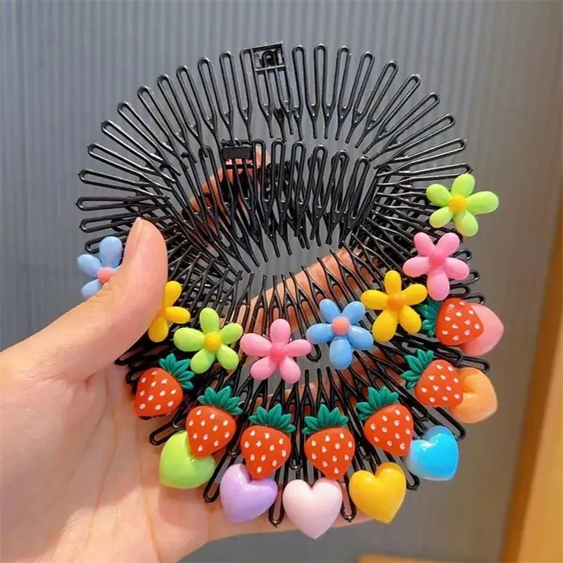 3Pcs Children Y2k Star Colorful Hair Comb Broken Headband Hair Clips Bunny Heart Cute Headdress Princess Girls Hair Accessories