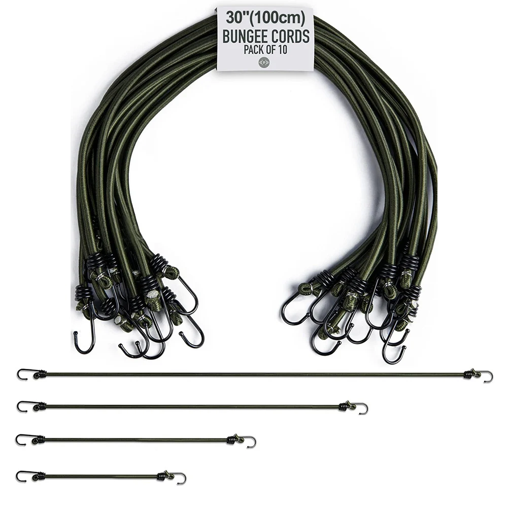 

30/75/100/45/60cm Bungee Cords Elasticity Tied Rope Bicycle Luggage Lanyard Camping Bungee Cord Double-J Hooks Elastic Straps