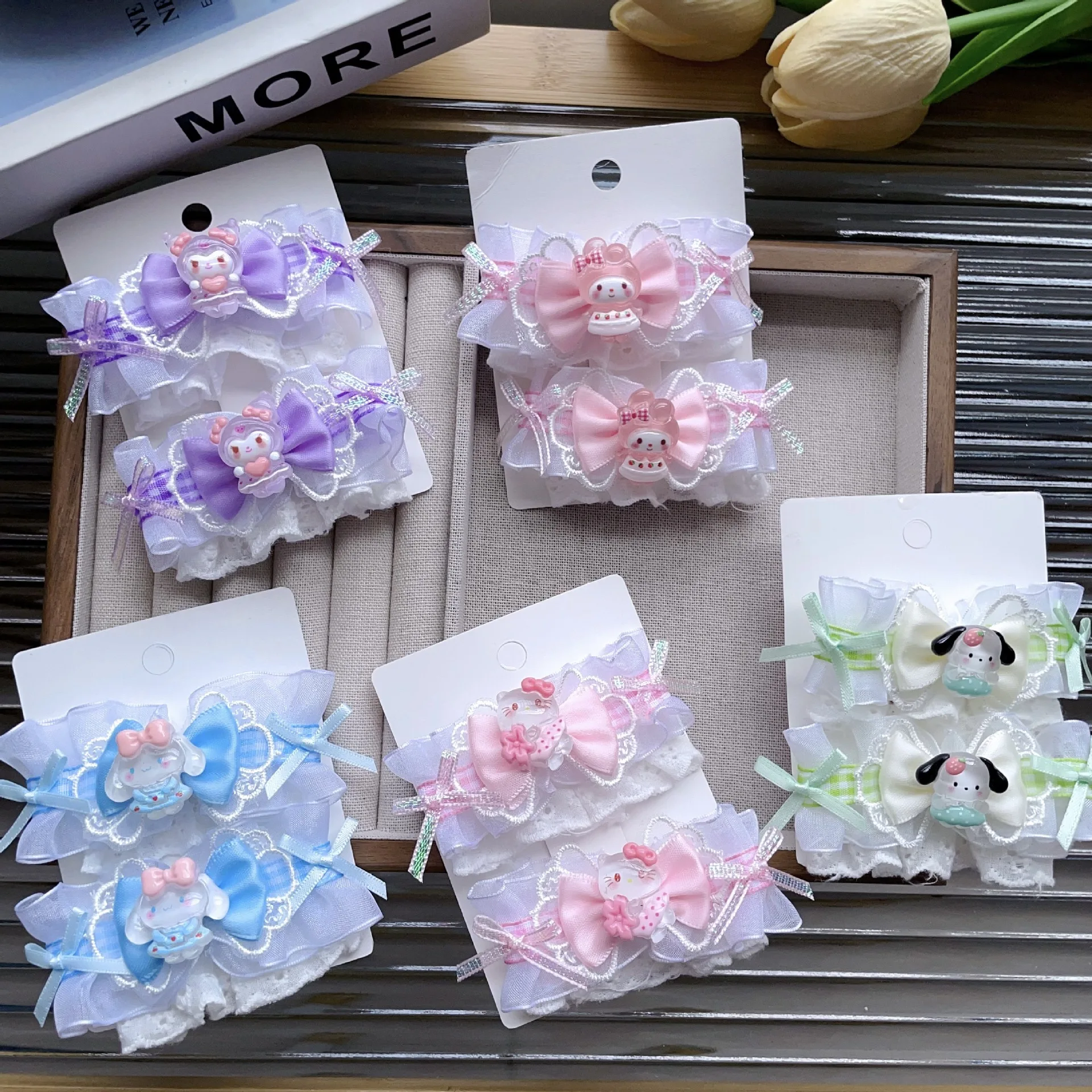 

Очаровательные одинаковые аксессуары для волос ручной работы в стиле Лолиты с рюшами для девочек