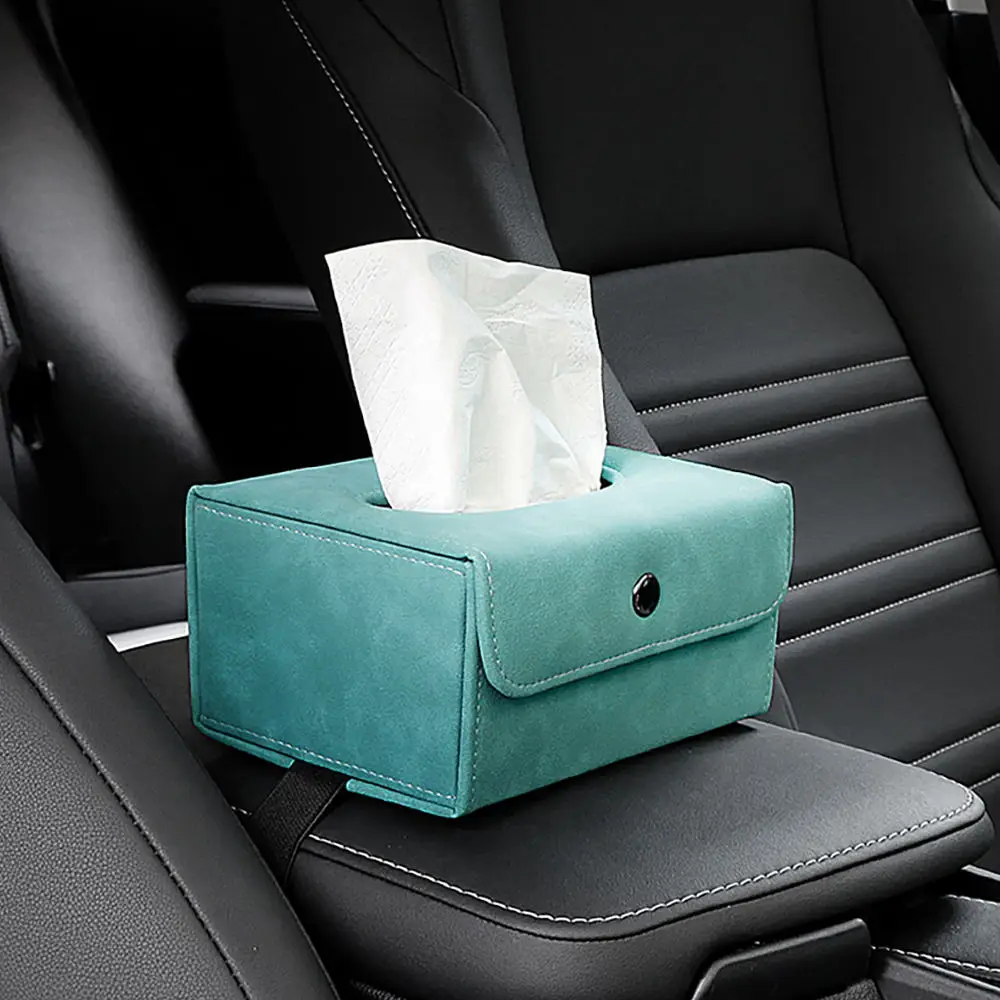 

Suede Storage Tissue Box on Car Center Console Armrest Box Tissue Pouch Sundries Tissue Storage Organize Box
