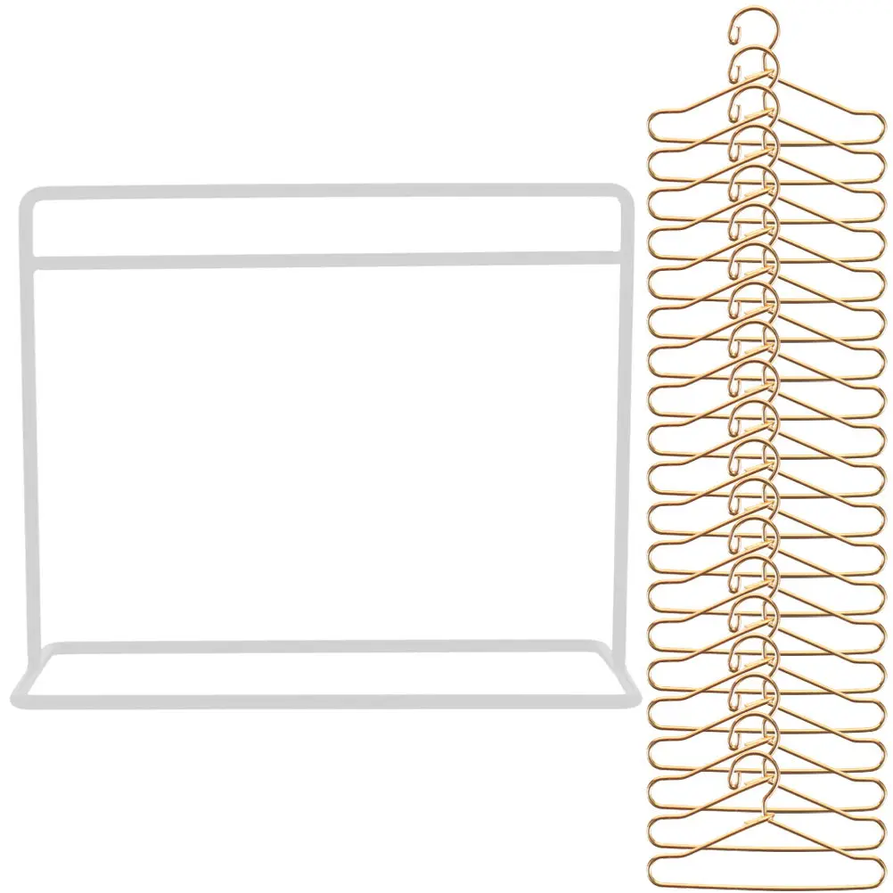 

1Set Mini Clothes Rack Elegant Garment Display Storage for Kids Room Neat Organization Mini Dress Hangers Coat Apparel Rack