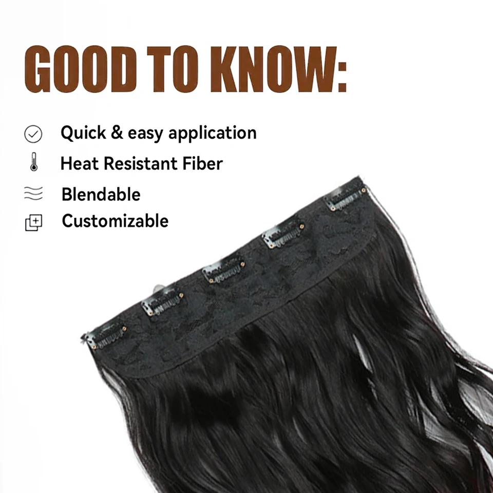 Extensión de cabello rizado largo con clips de 24 pulgadas, ombre de dos tonos, sintética gruesa (negro a rojo oscuro) 3