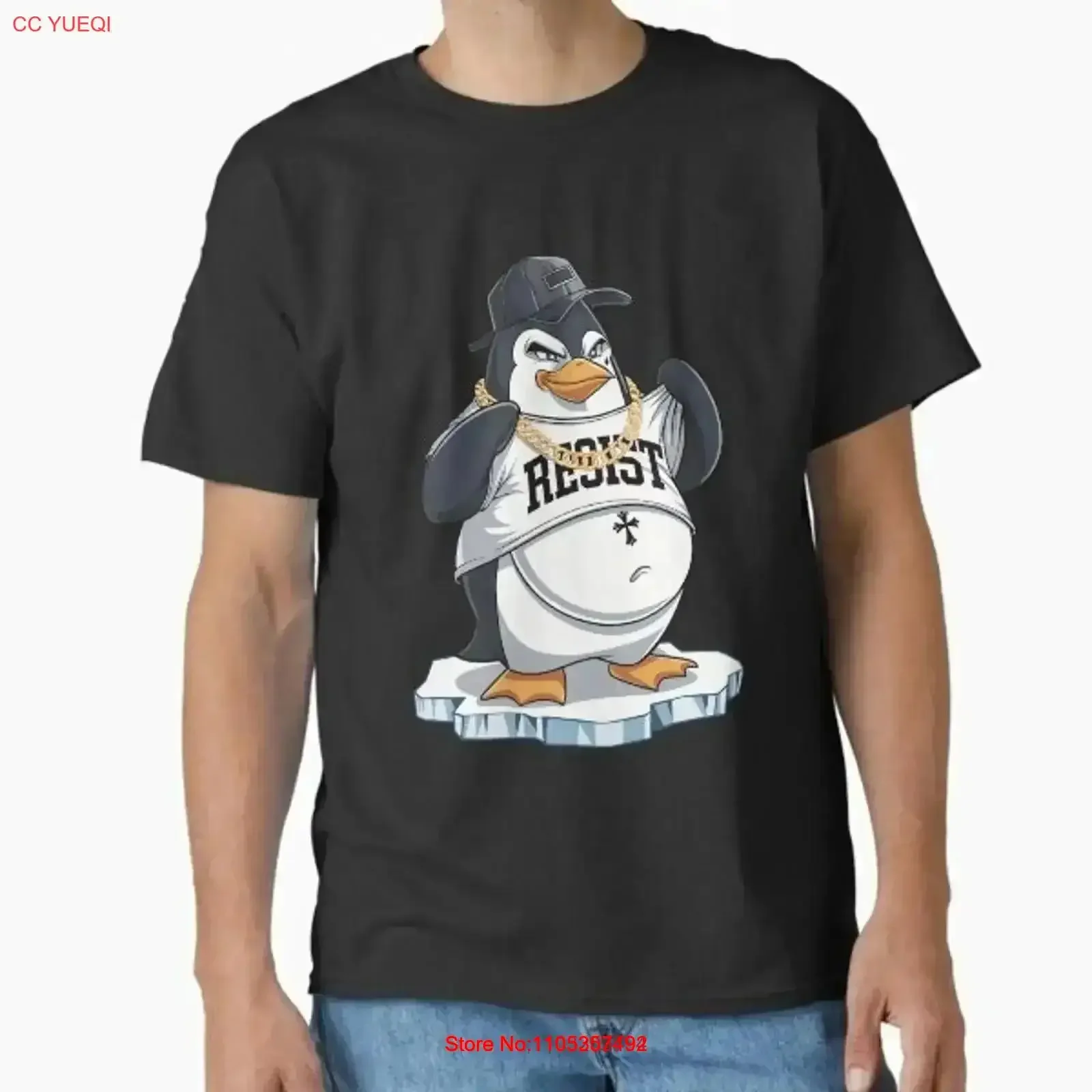 Funny Protest Penguin Design Classic T Shirt Made in US AUS Size S 2XL vintage Washed streetwear Slightly homme Stylish