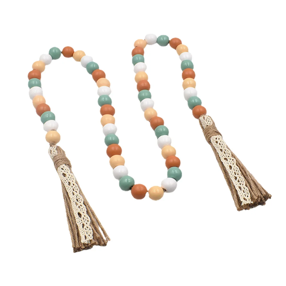 Beaded Cords for Tiered Tray Tassel Beads Garland Party Hanging Ornament Pendant Wood Summer