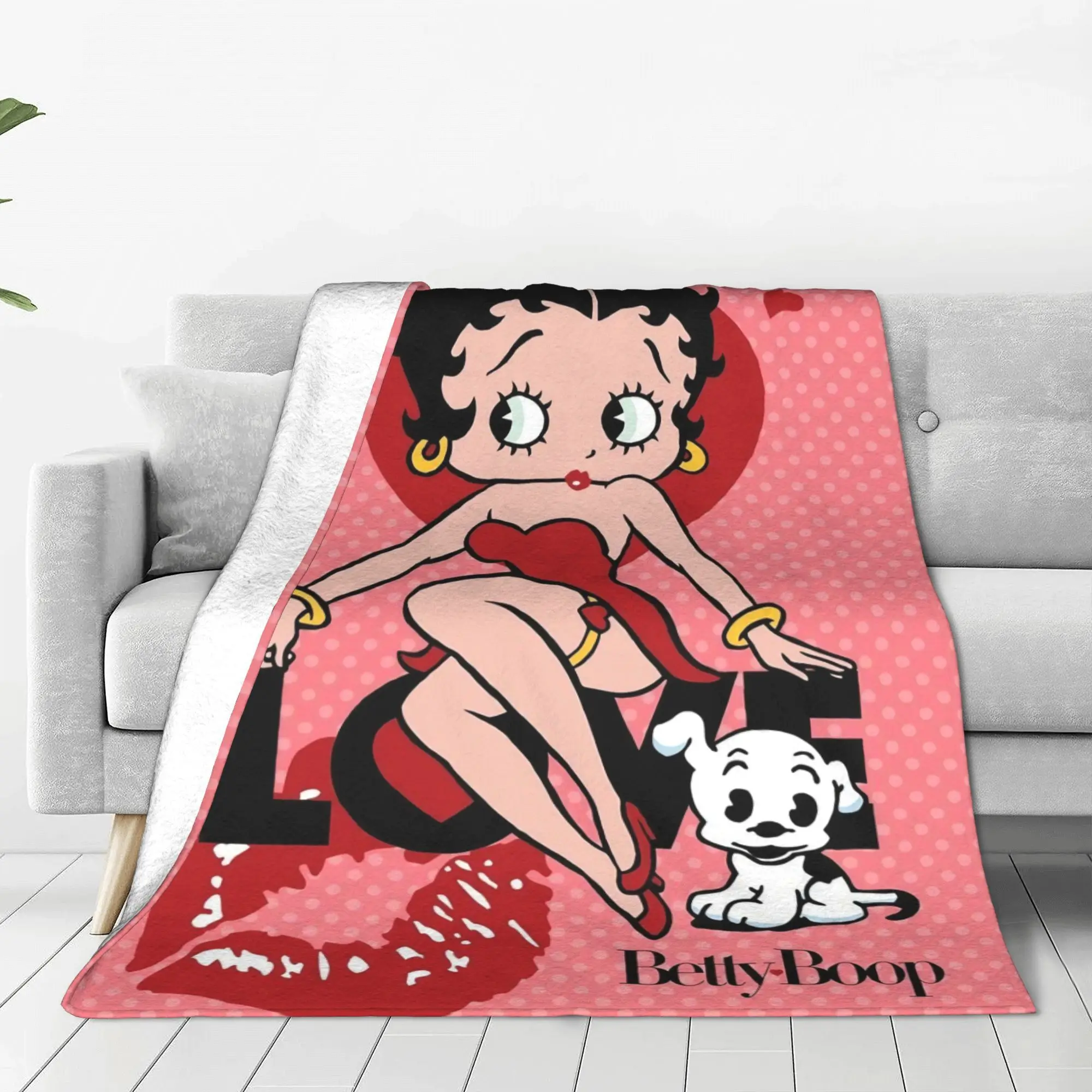 Kawaii Booped Blanket Cover Coral Fleece Plush Cartoon Warm Throw Blanket for Bedding Couch Bedspread