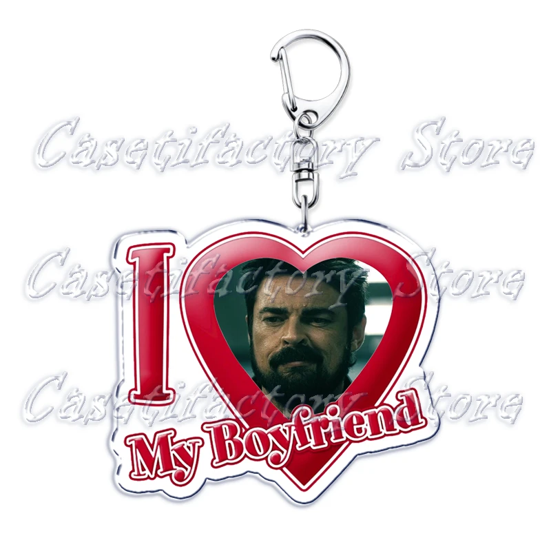 Hot The Boys TV I Love My Boyfriend Key Chain Keychains Homelander Billy Butcher Ring for Bag Pendant Keyring Jewelry Fans Gifts