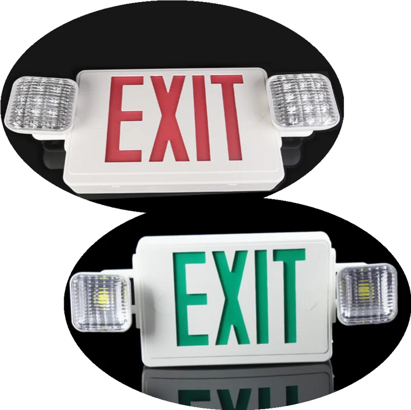 USA UL Double head lighting 2*3W3hS composite emergency lighting exit sign lighting