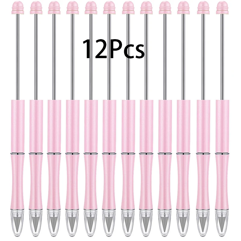 12Pcs Diy Beaded Pencil No Ink Continuous Writing Pencil Metal Pencil Stationary And School Supplies