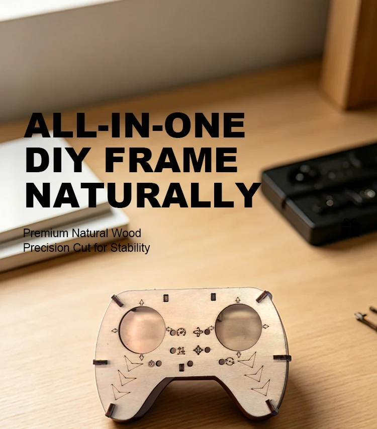Wooden DIY Rc Drone Kit Assembled Remote Control Flying Toy Electtric Handmade Quadcopters Remote Aircraft Science Gadget