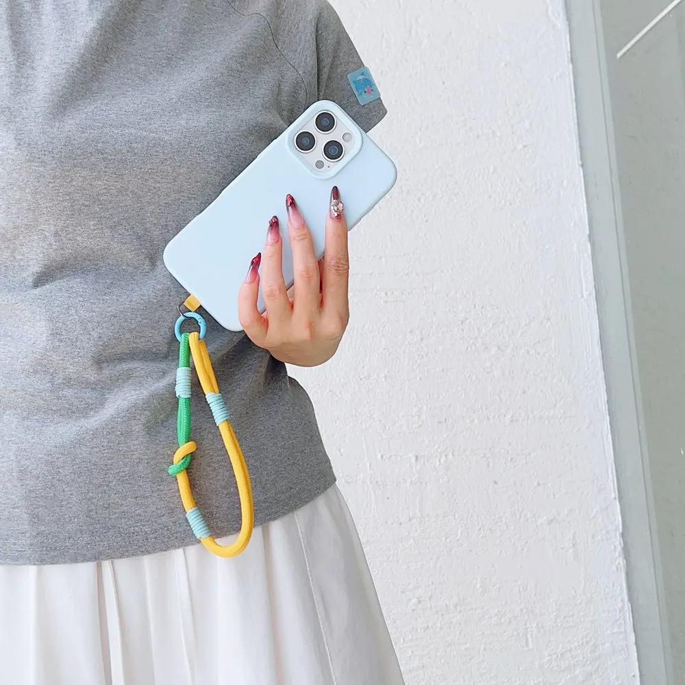 iNS كاندي العالمي الحبل شريط للرسغ ملحق الهاتف المحمول لونين اليد سحب حبل قصير قلادة الزخرفية للهواتف