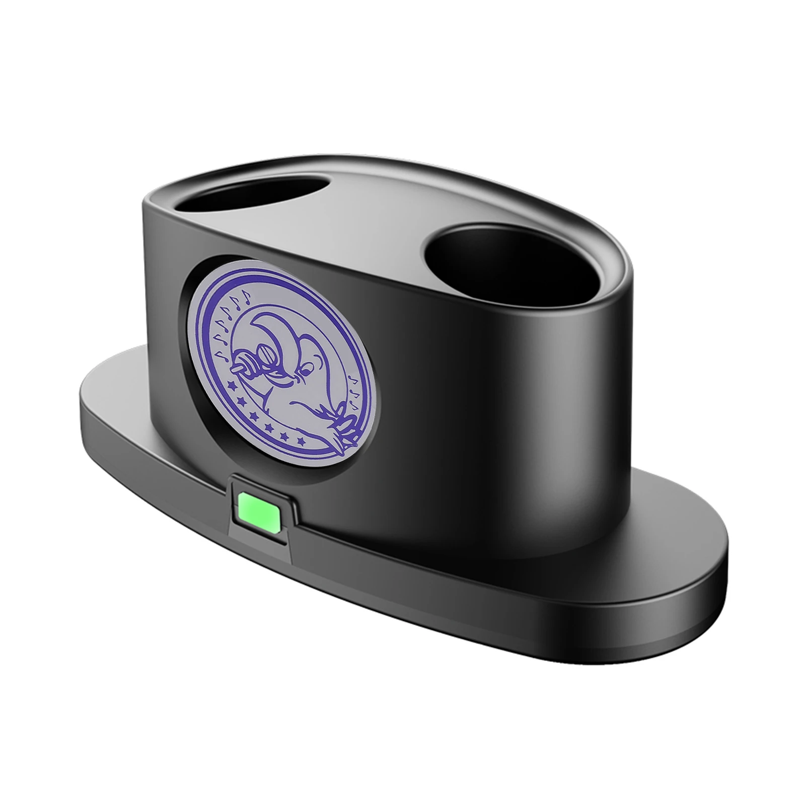 محطة شحن ميكروفون مغناطيسية لاسلكية 2 للميكروفونات، حامل شحن سطح المكتب المحمول، موفر للطاقة الذكية