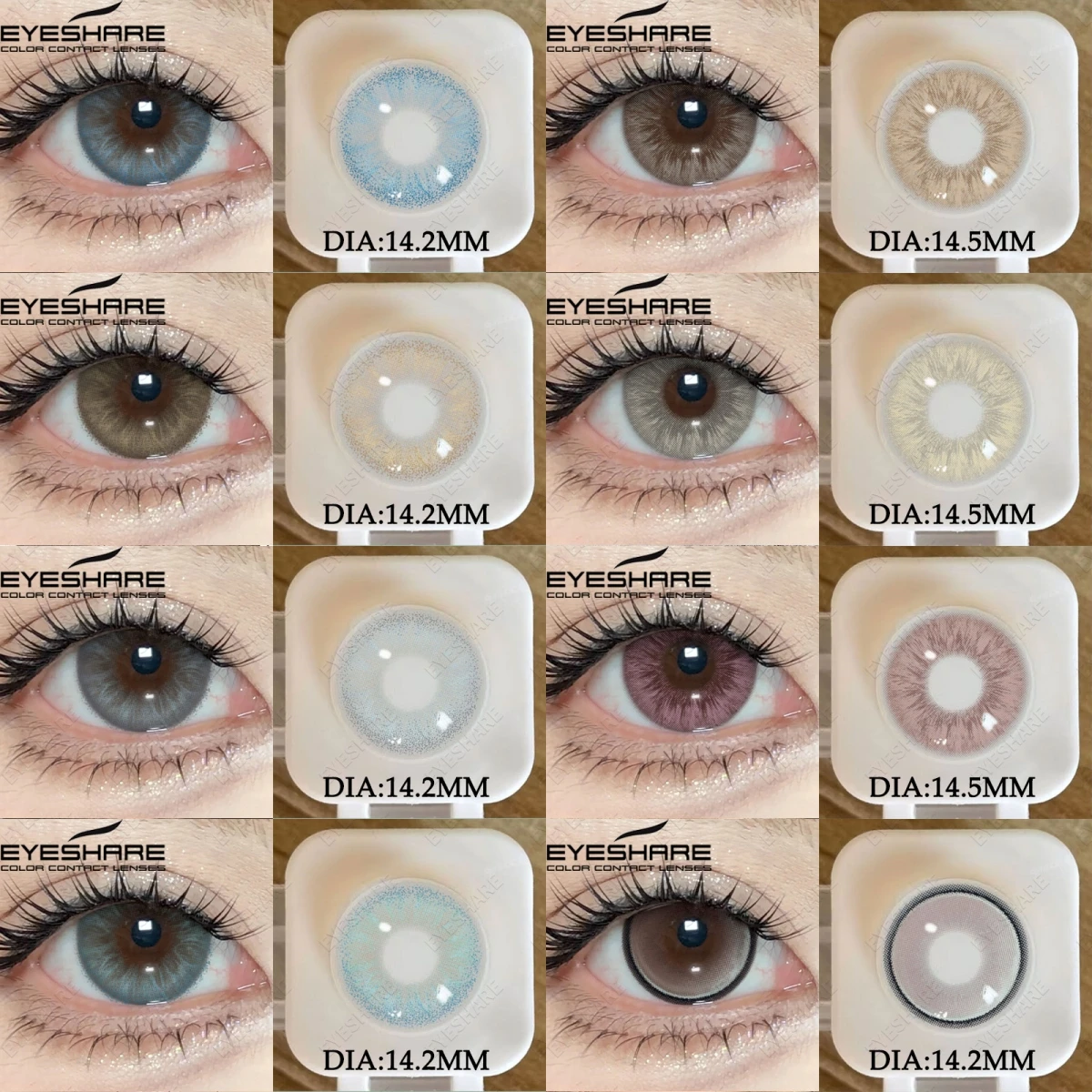 EYESHARE NEUE farbige Kontaktlinsen für Augen, braune farbige Pupillen, natürliche blaue Augenkontakte, natürliche graue Linsen, modische Linse