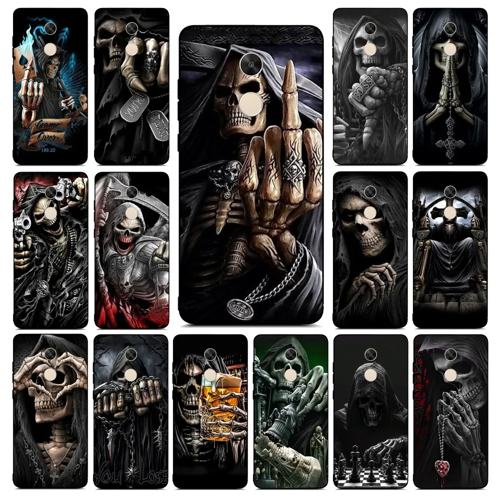 

Skull Skeleton Grim Reaper Fashion Phone Case For Redmi Note 4 X 5 A 6 7 8 T 9 9S 10 11 11S 11Epro Poco M3 Pro