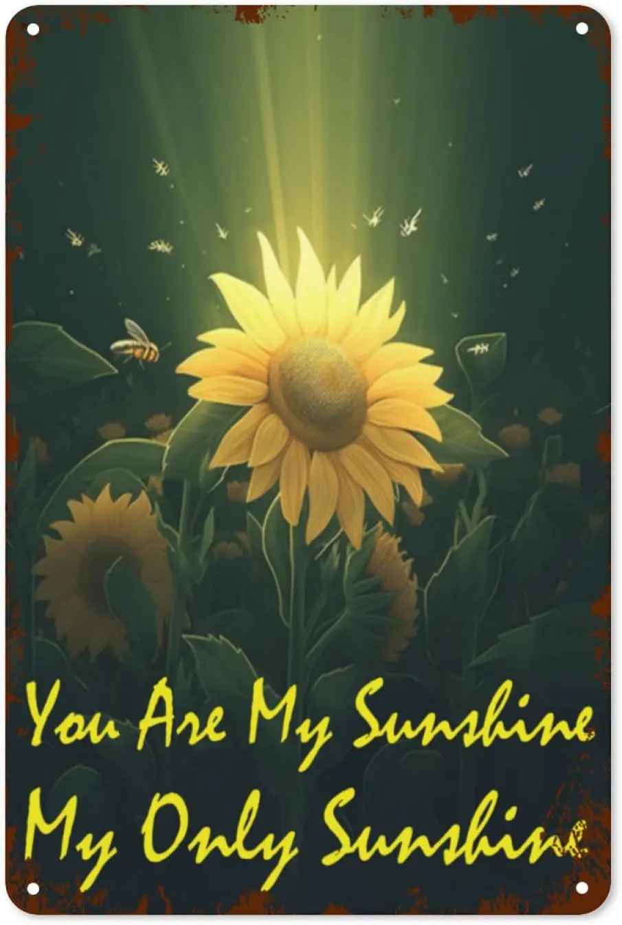 Retro tin sign, You Are My Sunshine My Only Sunshine Vintage Metal Sign for Garage Bar Caffe Pub Coffee Home Decor 8x12