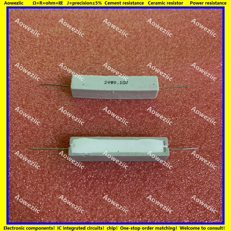 

10Pcs 20W 0.1R 0.12R 0.15R R2J 0.22RJ 0.25R R27J 0.3R 0.33R 0.39R 0.47R 0.5RJ OHM Vertical Cement Resistor ±5% RX27-5 SQP