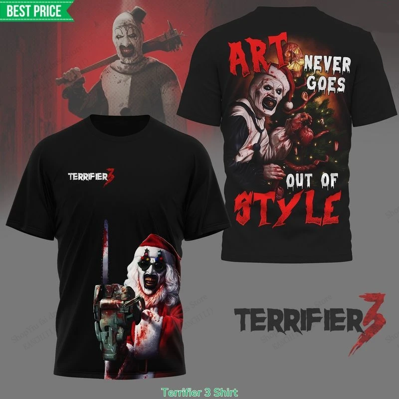 Popular Horror Movie Terrifier 3 3d Print T-shirt Men Women Fashion Casual Short Sleeve Tshirt Kids Tops Tees Halloween Tshirt