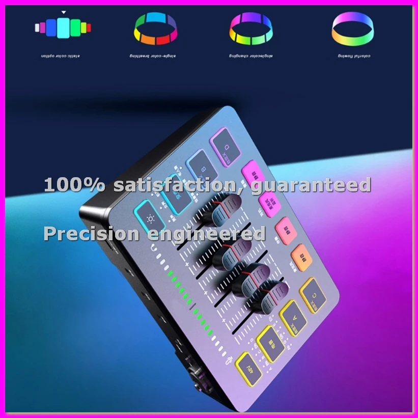 

Игровой аудиомикшер, 4-канальный RGB-микшер для стриминга с XLR-интерфейсом для микрофона, для игрового голосового вещания, подкастов - ELEC
