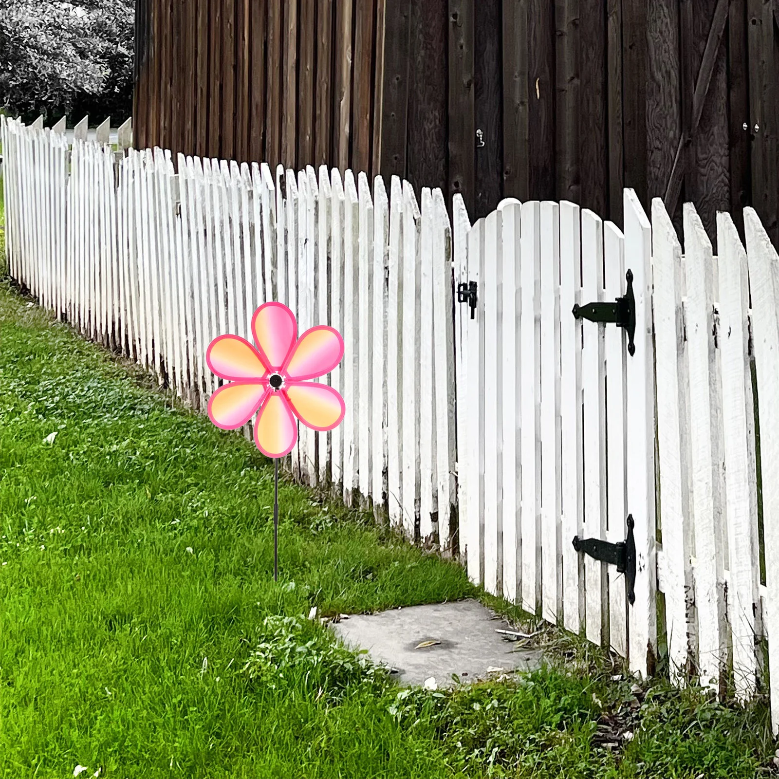 Cata-vento de tecido colorido portátil para crianças, leve, giratório, estaca decorativa para jardim, gramado ao ar livre