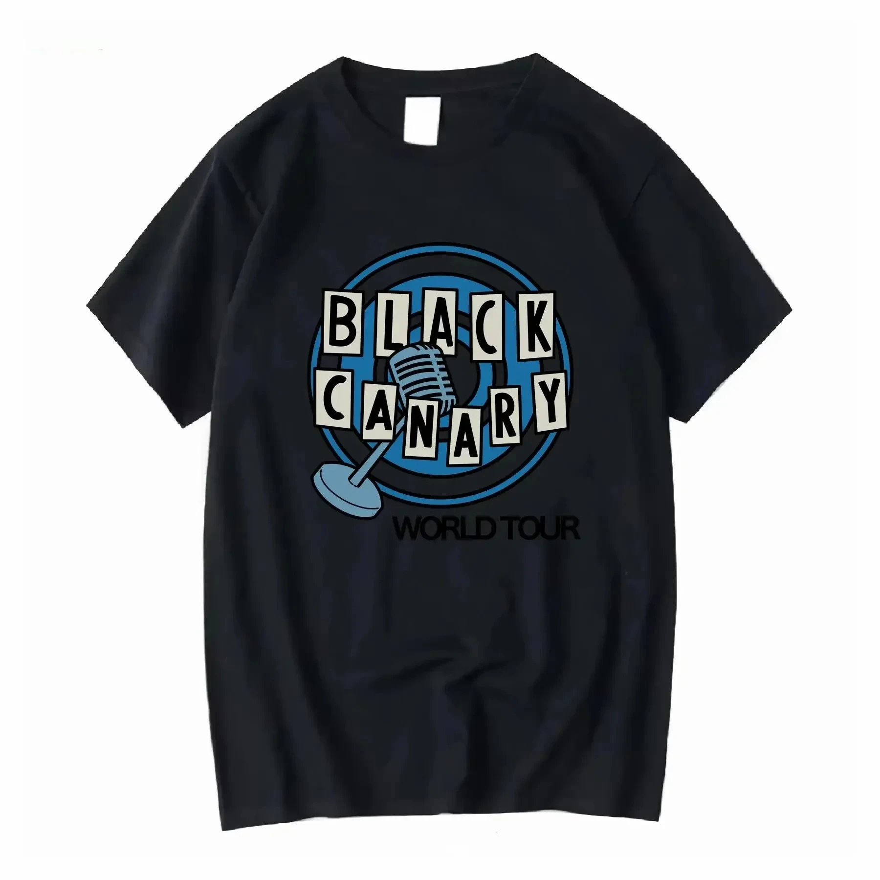 Cute letter Black Canary print pattern T-shirt for summer casual fashion round neck short sleeved women's T-shirt