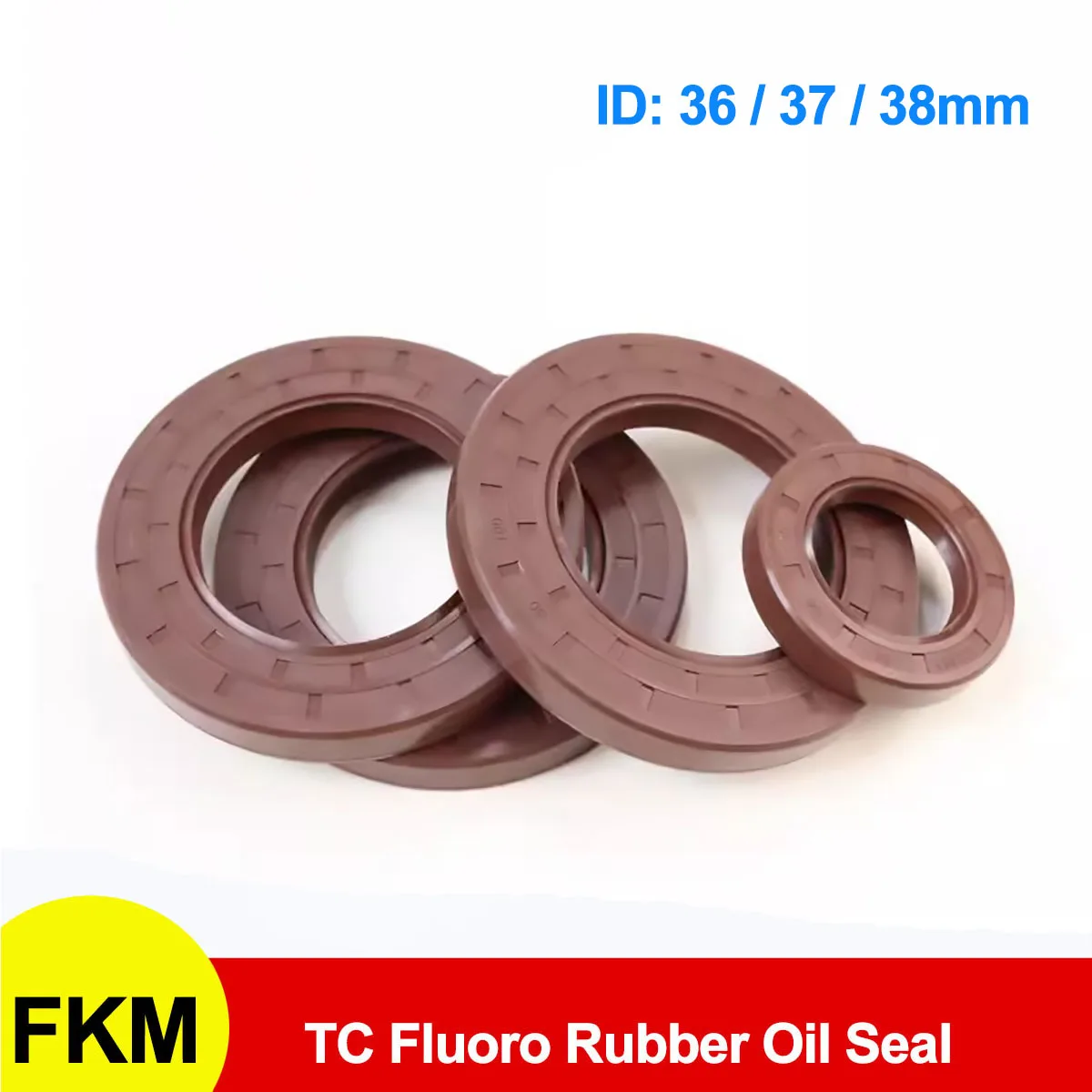 

FKM Framework Oil Seal TC Fluoro Rubber Gasket Rings Cover Double Lip with Spring for Bearing Shaft ID 36/37/38mm