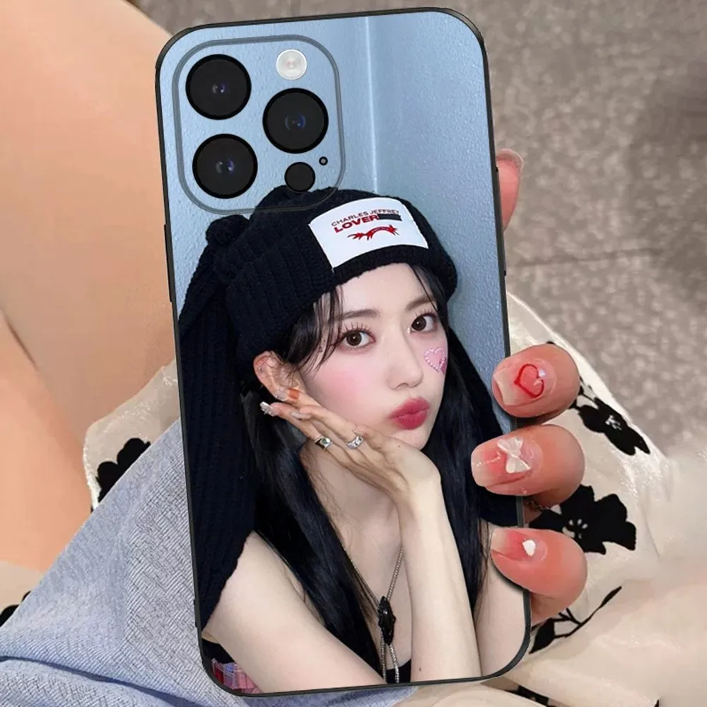 Kpop Miyawaki Sakura I-Izone  Phone Case For iPhone 15,14,13,12,11 Plus,Pro,Max,XR,XS,X,7,8 Plus,SE,Mini Soft Black Cover